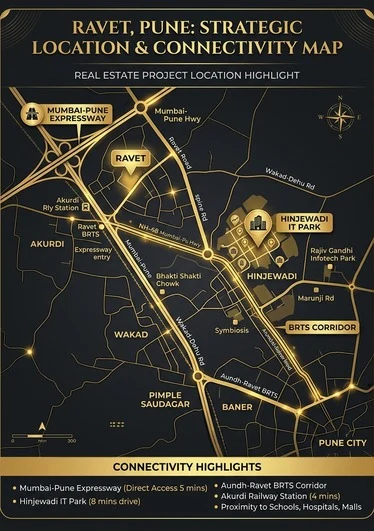Shaligram the mile Strategic Location Map Ravet BRTS Road